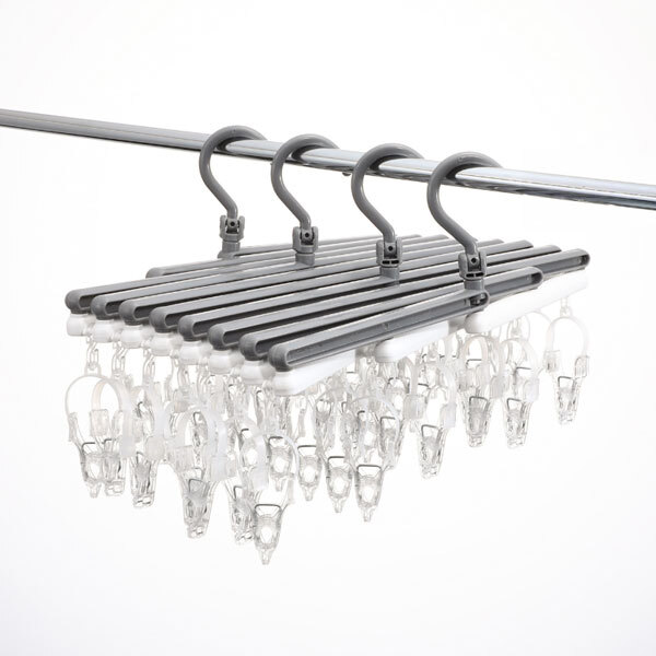 送料300円(税込)■wb121■洗濯物に合わせて伸び縮み可能 伸縮式ハンガー 引っ張るだけで簡単取りこみ 42P 2点【シンオク】_画像2