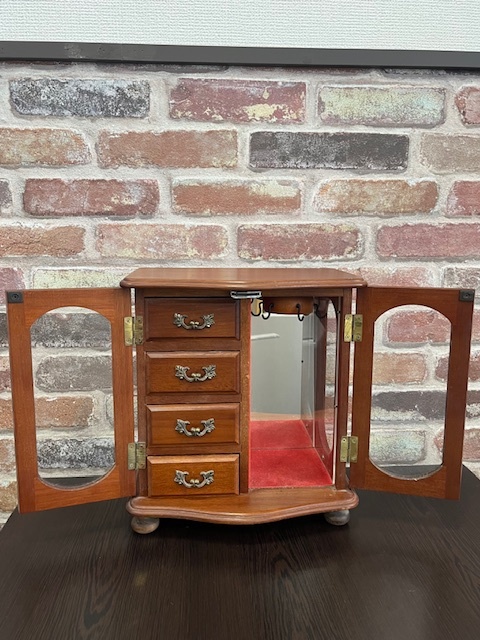 ★1円~★ SANKYO サンキョー オルゴール付き ジュエリーボックス 木製 (アクセサリーボックス/宝石箱/MUSICALBOX/アンティーク) _画像2