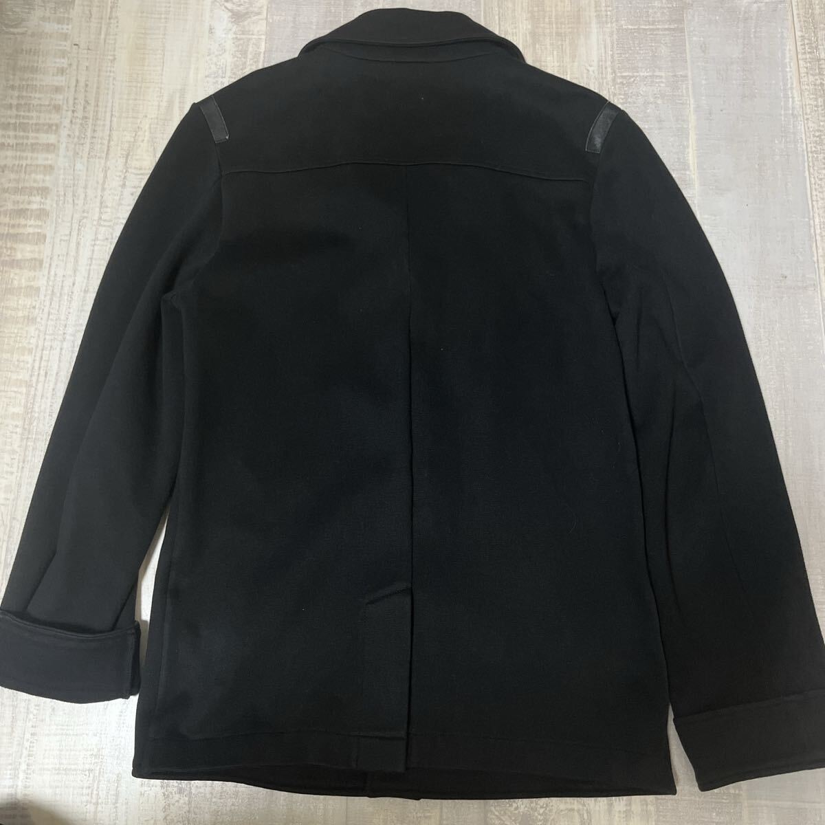 【日本製】agnes b homme スウェット コート ジャケット アニエスb オム アニエスベー ブラック 黒 カバーオール 牛革 メンズ ヴィンテージ_画像2