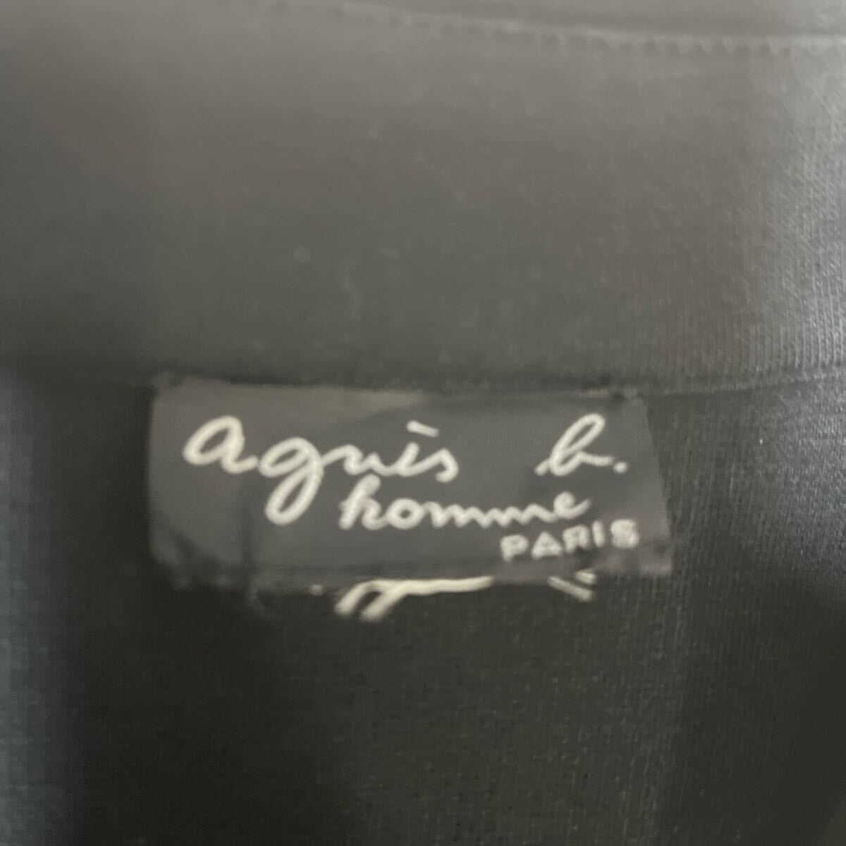 【日本製】agnes b homme スウェット コート ジャケット アニエスb オム アニエスベー ブラック 黒 カバーオール 牛革 メンズ ヴィンテージ_画像3