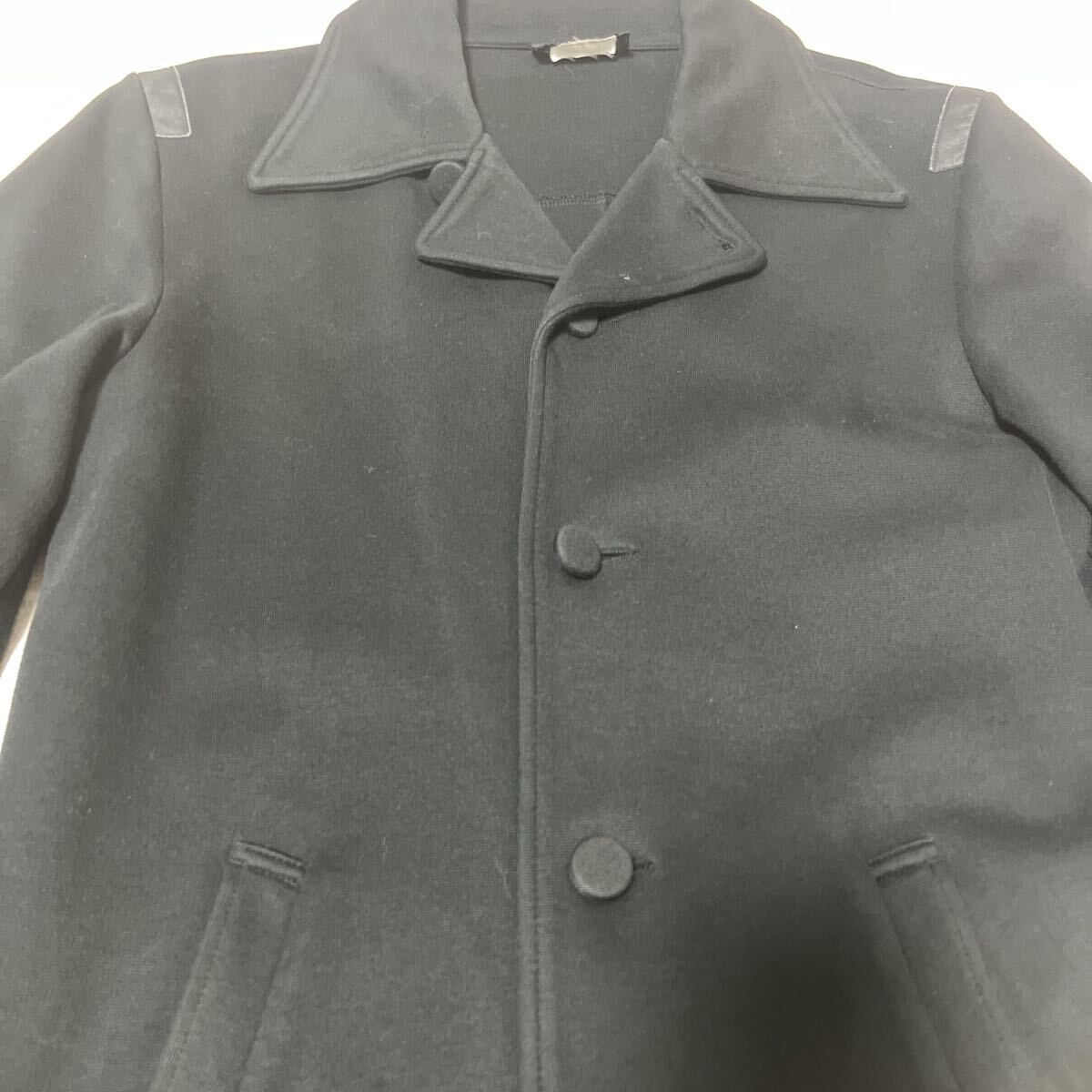 【日本製】agnes b homme スウェット コート ジャケット アニエスb オム アニエスベー ブラック 黒 カバーオール 牛革 メンズ ヴィンテージ_画像4