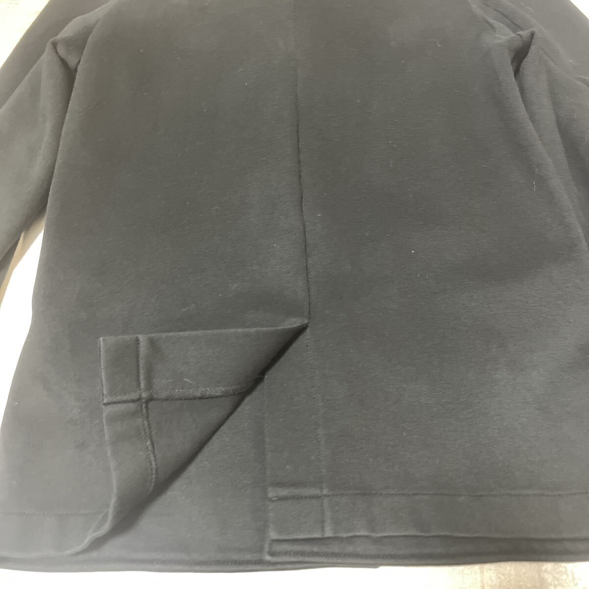 【日本製】agnes b homme スウェット コート ジャケット アニエスb オム アニエスベー ブラック 黒 カバーオール 牛革 メンズ ヴィンテージ_画像6