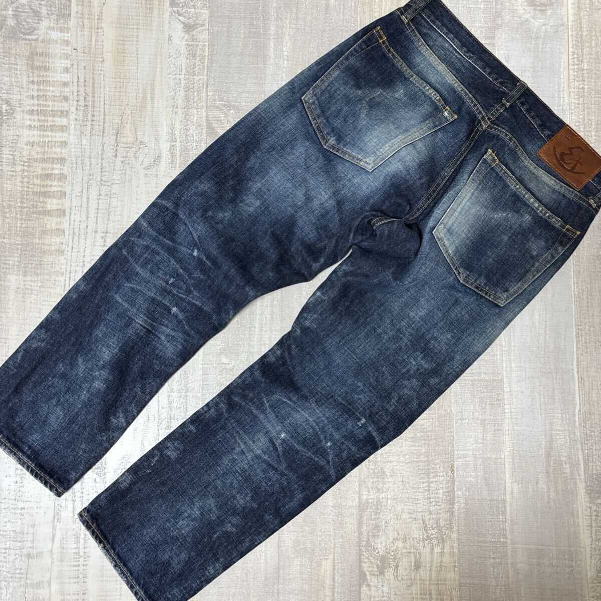 【日本製 W30 ユーズド ダメージ加工】ETERNAL 52023 クラッシュ リペア デニム パンツ エターナル 備中倉敷工房 M相当 ヴィンテージ加工_画像3