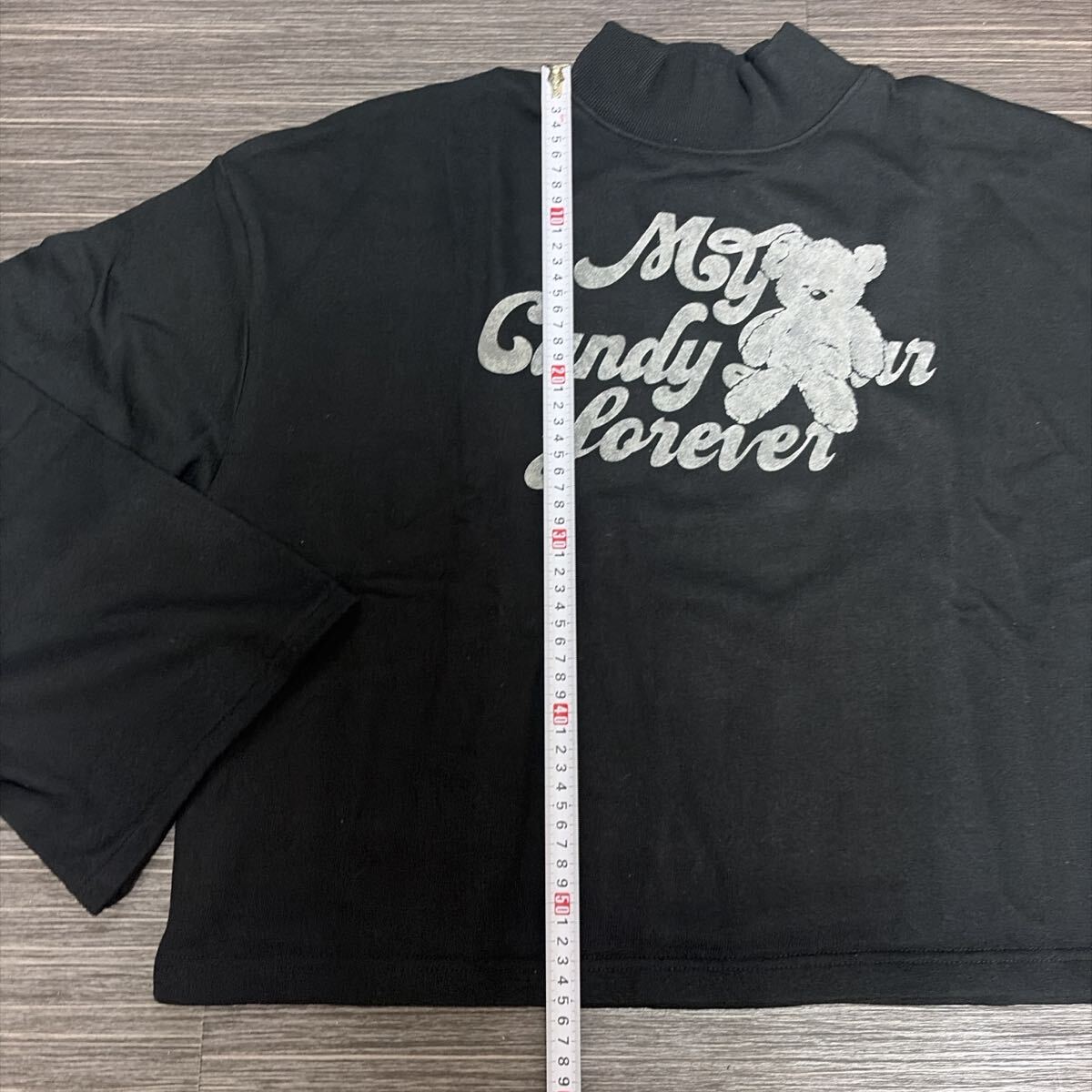 未使用●キャンディストリッパー Candy Stripper フレア スリーブ/ラッパ袖/クマ/トップス/長袖/トレーナー/スウェット/ブラック★2017-5_画像3