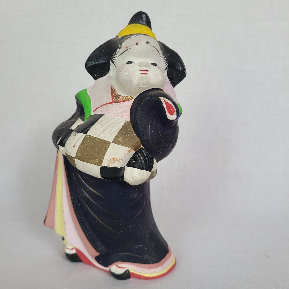 46☆ 郷土人形 伏見人形 大西重太郎 ( 丹嘉 ) お多福 お福 高さ約16.5cm 縁起物 商売繁盛 玩具 民芸品 郷土玩具 置物 コレクター放出品 _画像2