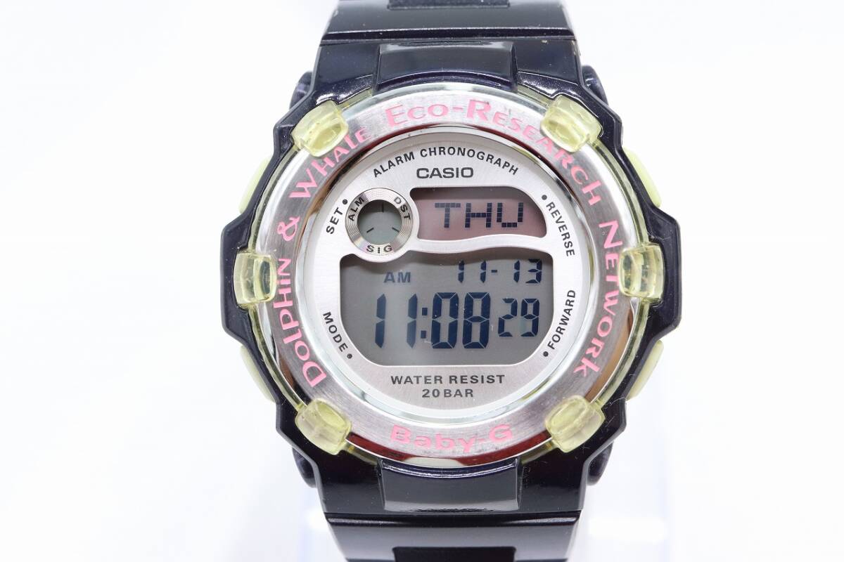【W277-1】動作品 電池交換済 CASIO Baby-G カシオ ベイビージー イルクジラ モデル デジタル 腕時計 BG-3000K ラバーベルト レディース_画像1
