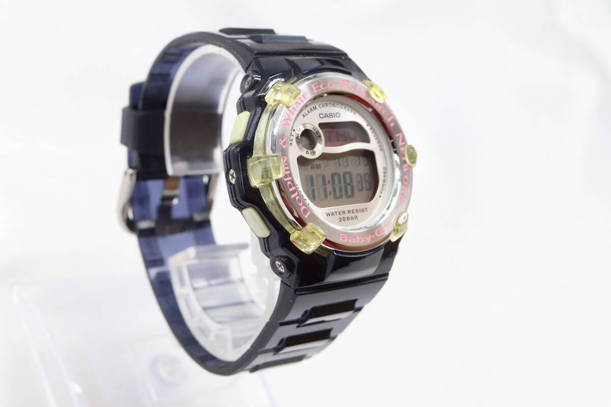 【W277-1】動作品 電池交換済 CASIO Baby-G カシオ ベイビージー イルクジラ モデル デジタル 腕時計 BG-3000K ラバーベルト レディース_画像3