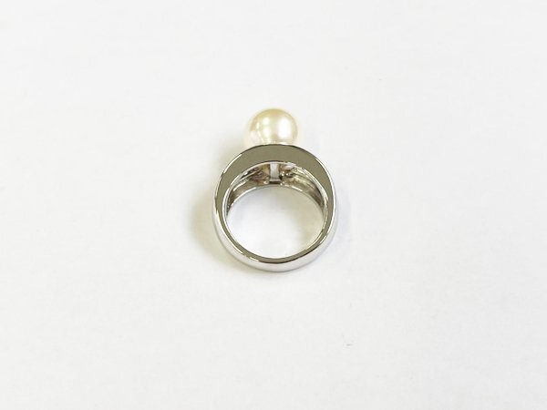 指輪 リング 925 Silver WINKパール 真珠 シンプル エレガント ジュエリー/シルバー×ホワイト/12号/1円スタート/AY_画像3