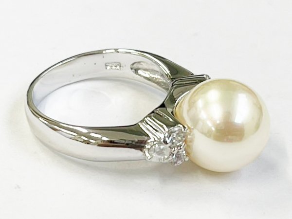 指輪 リング 925 Silver WINKパール 真珠 シンプル エレガント ジュエリー/シルバー×ホワイト/12号/1円スタート/AY_画像5