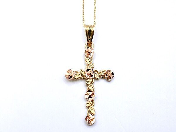 Michael Anthony JEWELERS Michael Anthony ювелирные изделия * подвеска колье шея украшение K14 золотой Cross 10 знак ./ Gold /1 иен старт /AY