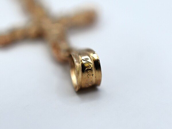 Michael Anthony JEWELERS Michael Anthony ювелирные изделия * подвеска колье шея украшение K14 золотой Cross 10 знак ./ Gold /1 иен старт /AY