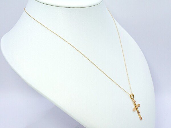 Michael Anthony JEWELERS Michael Anthony ювелирные изделия * подвеска колье шея украшение K14 золотой Cross 10 знак ./ Gold /1 иен старт /AY