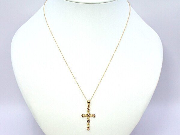 Michael Anthony JEWELERS Michael Anthony ювелирные изделия * подвеска колье шея украшение K14 золотой Cross 10 знак ./ Gold /1 иен старт /AY