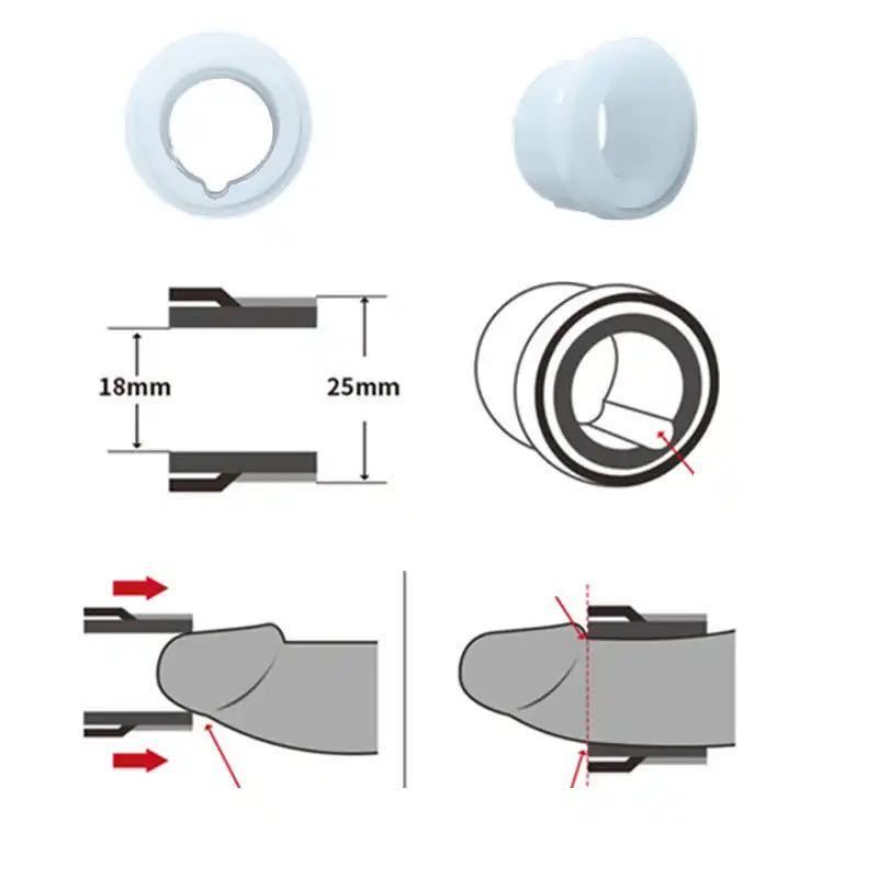 2個入り 仮性シリコンコックリング ペニスリング 包茎 矯正 男性 遅延 拡大 延伸 皮 補正 剥く 早漏 グッズ サック 勃起_画像3