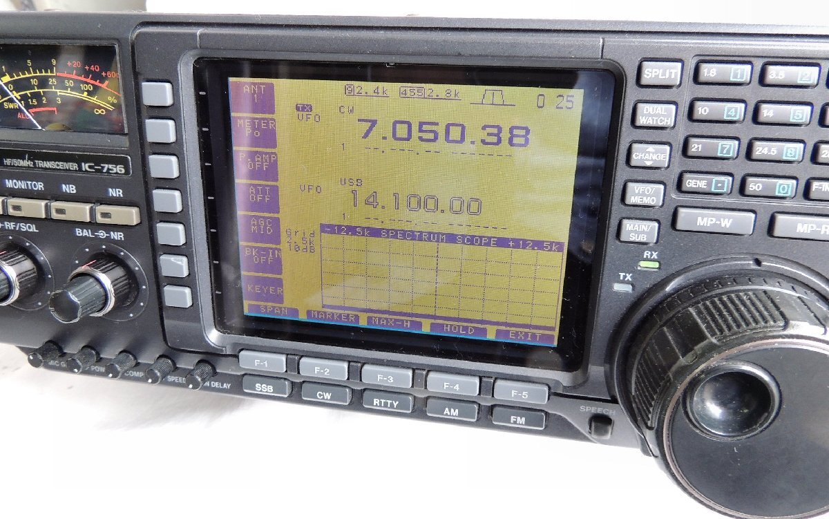 IC-756　アイコムHF/50MHz100w 動作品も前脚なし_画像2