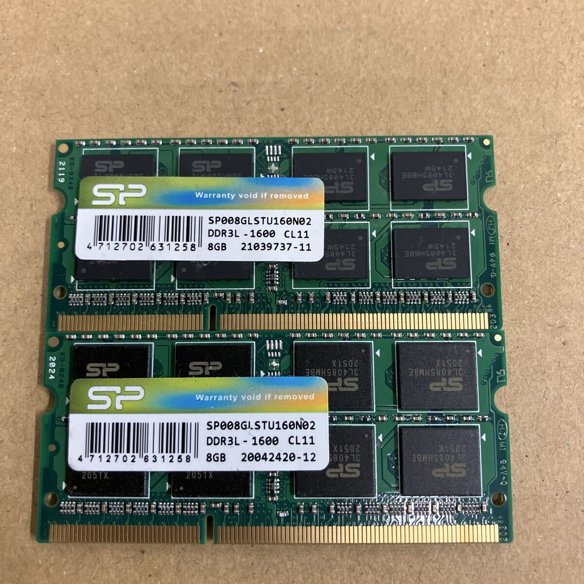 Y9 SP ノートPCメモリ 8GB DDR3L-1600 2枚_画像1