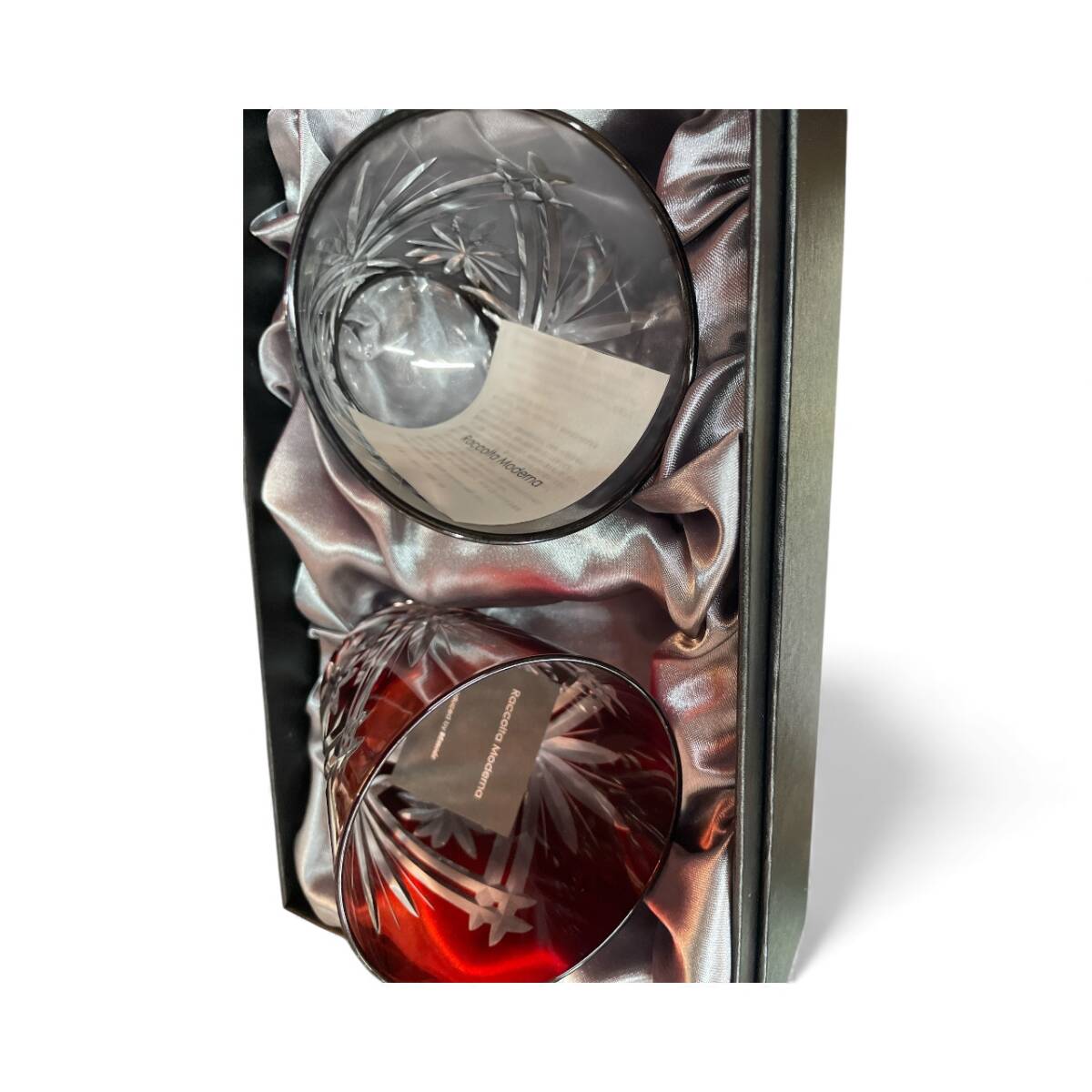 未使用！◆Raccolta Moderna ラコルタモデルナ ガラス 切子 ペアグラス 紙箱◆_画像7