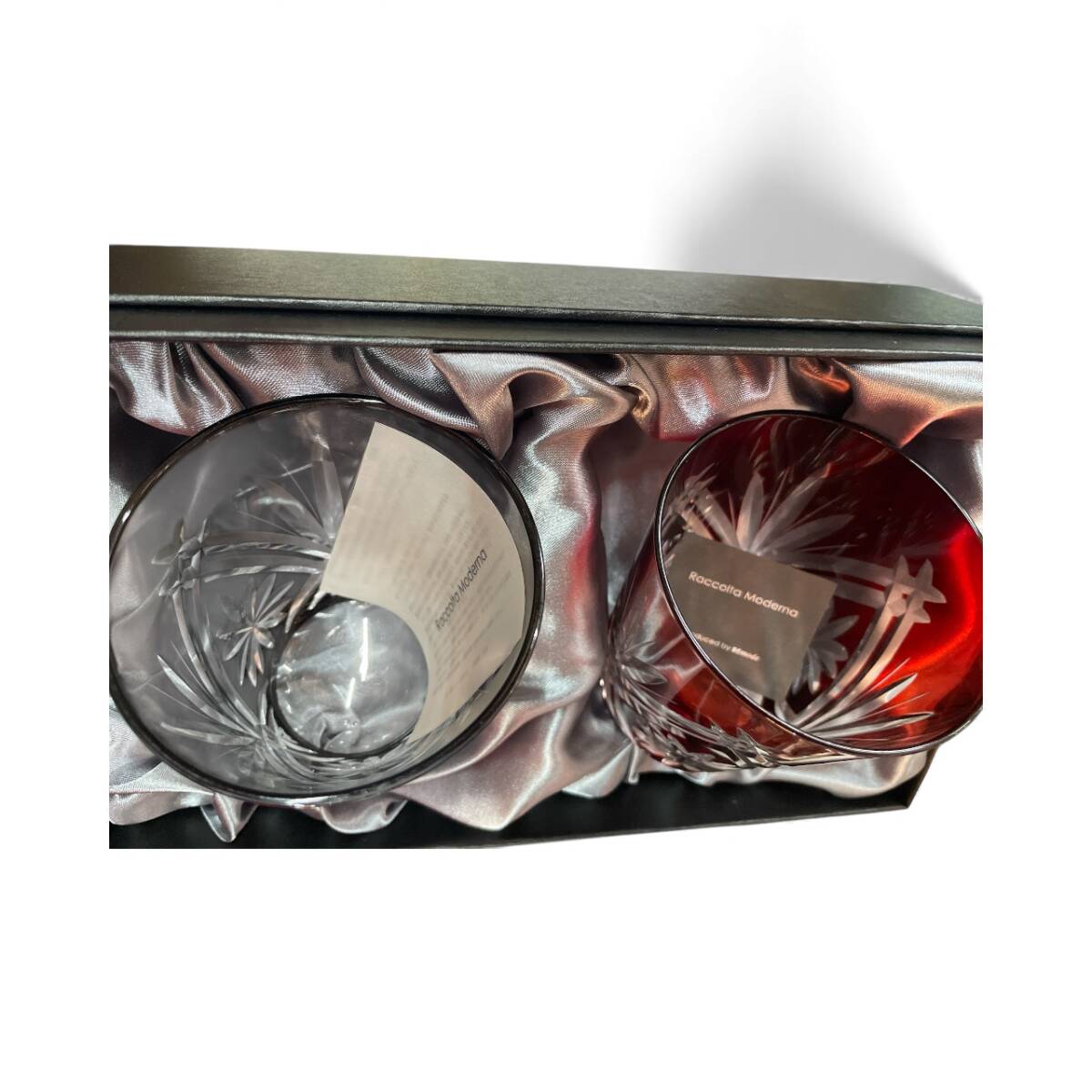 未使用！◆Raccolta Moderna ラコルタモデルナ ガラス 切子 ペアグラス 紙箱◆_画像8