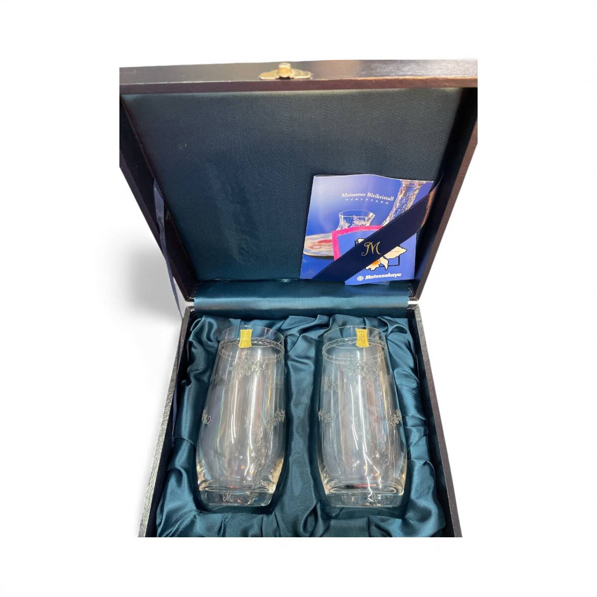 ◆松坂屋 購入◆未使用！◆シール付き！◆Meissen Meissener Bleikristall グラス◆ペア◆　コップ　マイセン　クリスタル_画像1