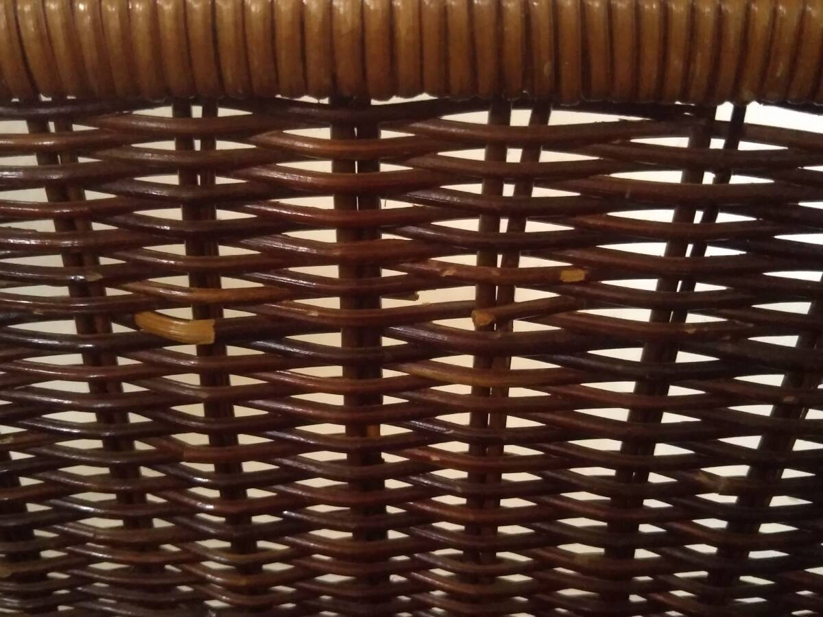 ★編みかご バスケット 収納ボックス W51.5×D37×H28cm ダークブラウン 取っ手穴付き ベトナム製 現状渡し_画像10