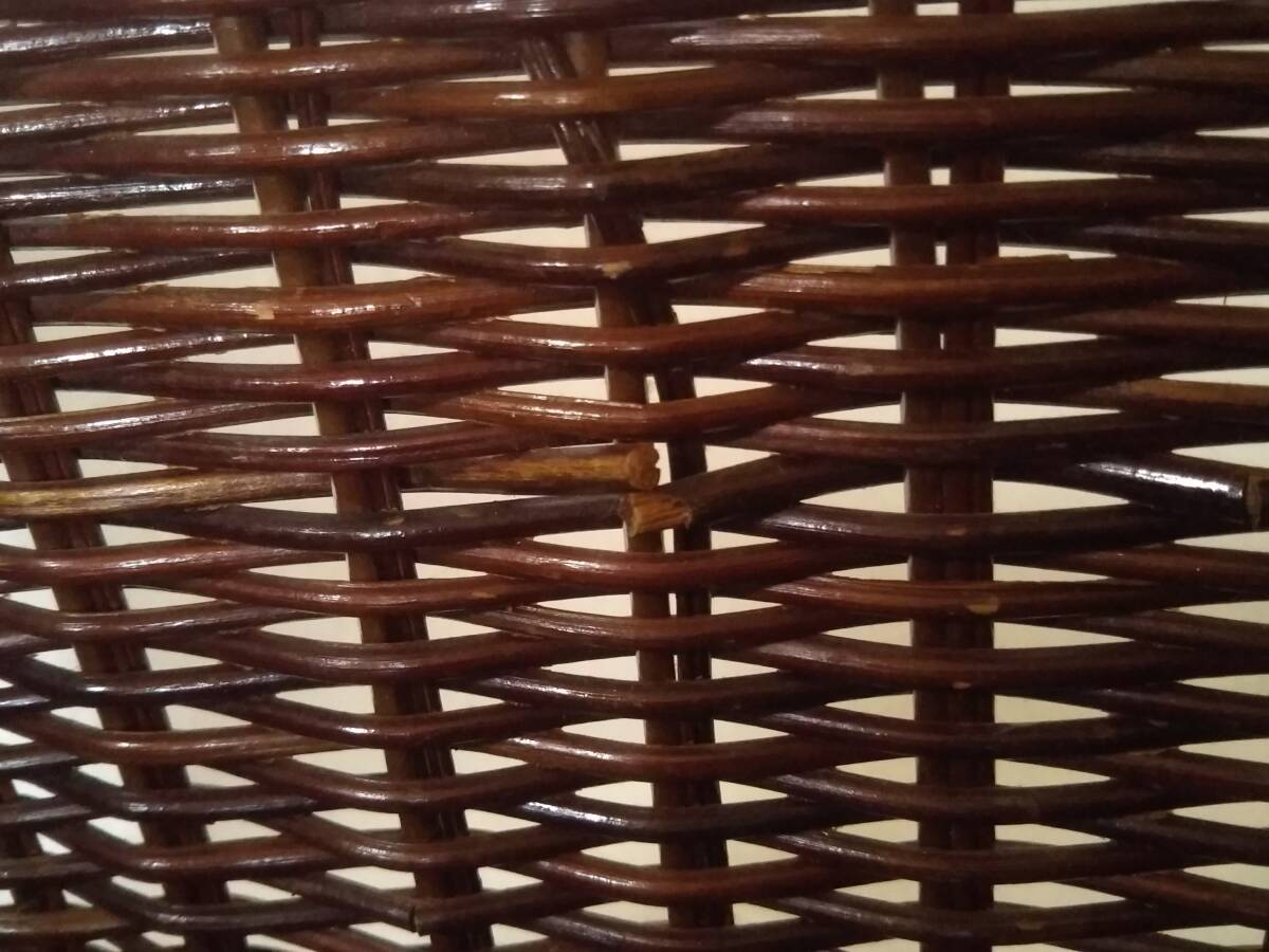 ★編みかご バスケット 収納ボックス W51.5×D37×H28cm ダークブラウン 取っ手穴付き ベトナム製 現状渡し_画像8