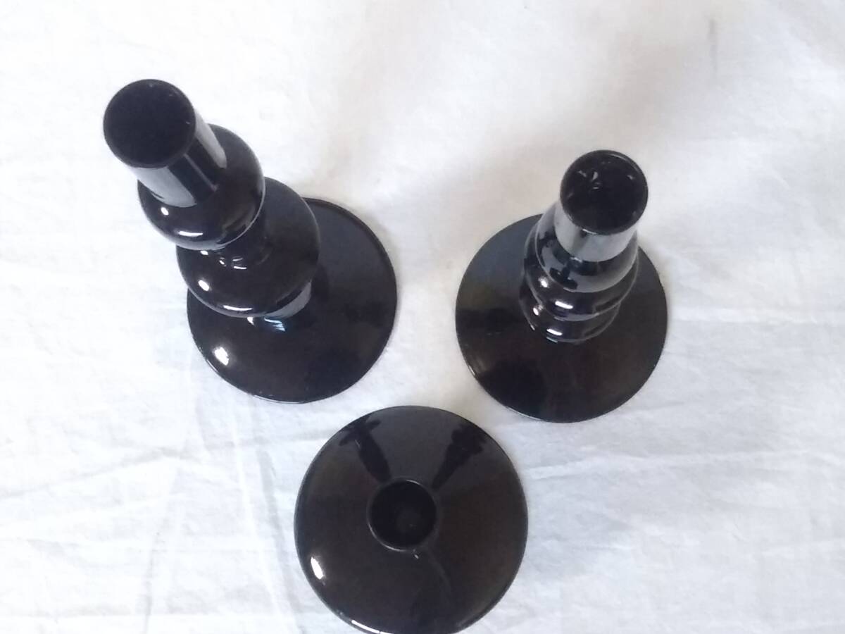 ★キャンドルホルダー 3点セット 黒 ブラック キャンドルスタンド ろうそく立て 現状渡し_画像4