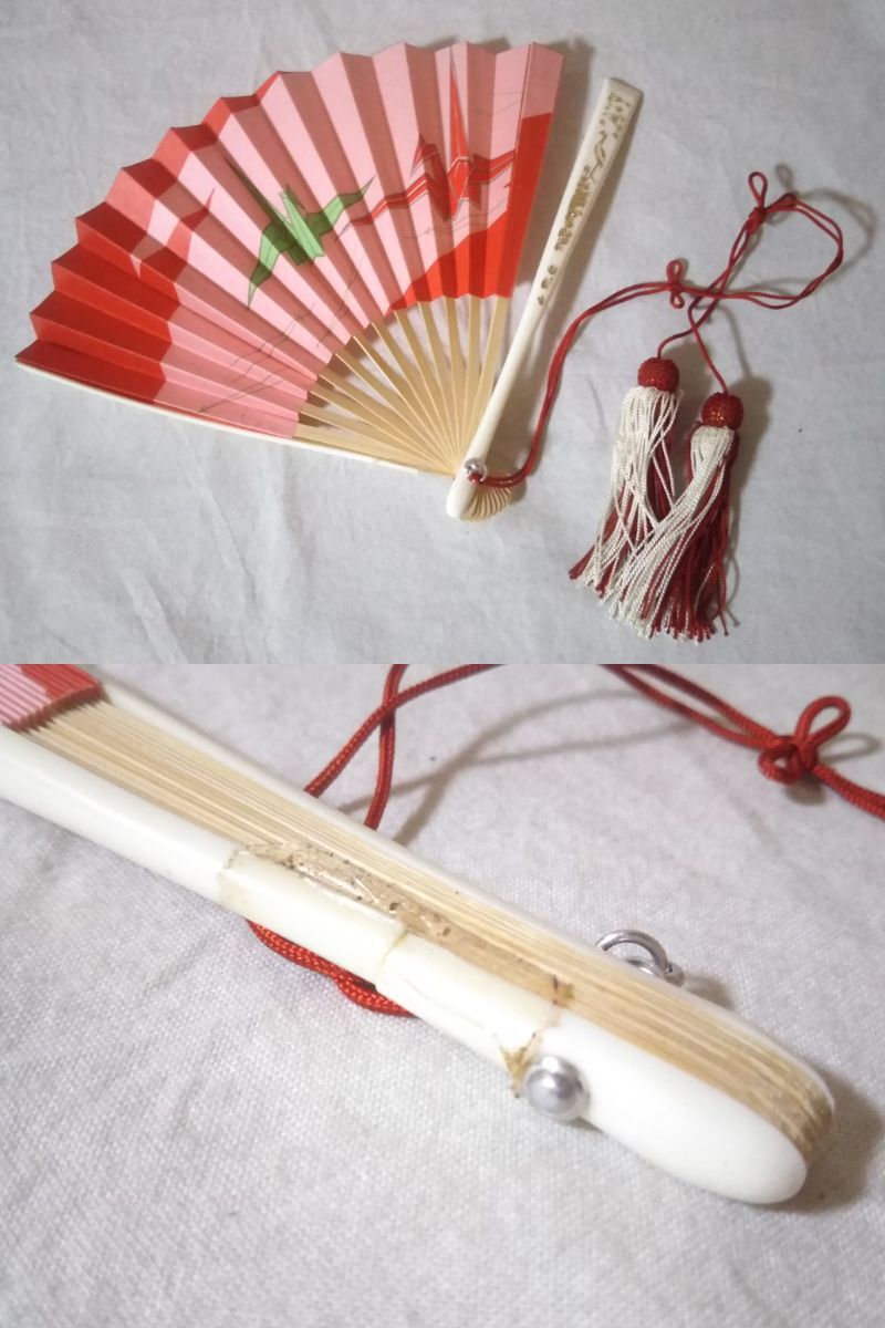 ★和装小物★七五三 女の子 草履 バッグ 帯締め はこせこ 扇子 髪飾り 結び帯 セット 現状渡し_画像4