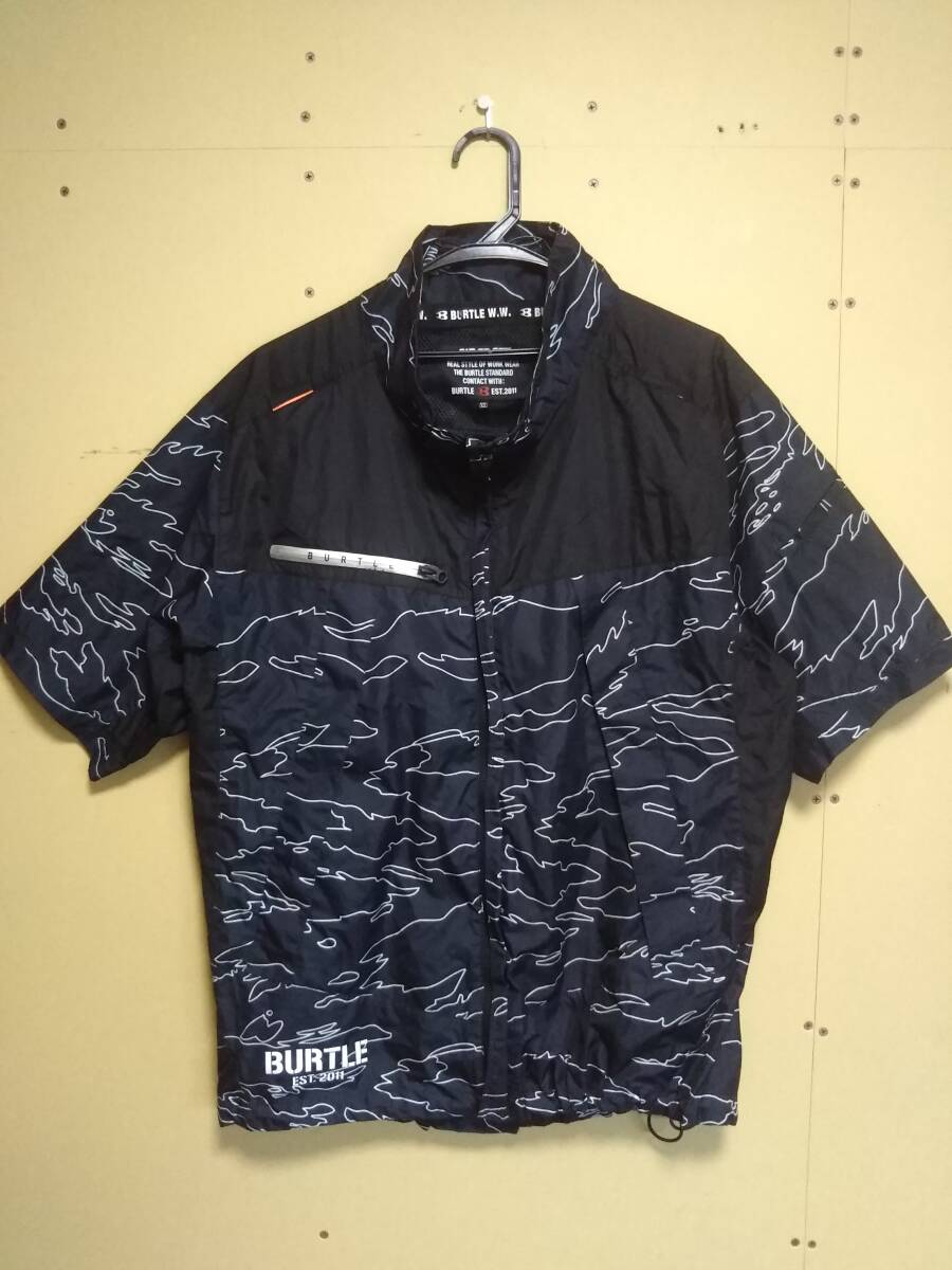 ★空調服/服のみ★BURTLE バートル AIRCRAFT エアークラフト 半袖 XL 黒 ブラック フード欠品 現状渡し_画像1