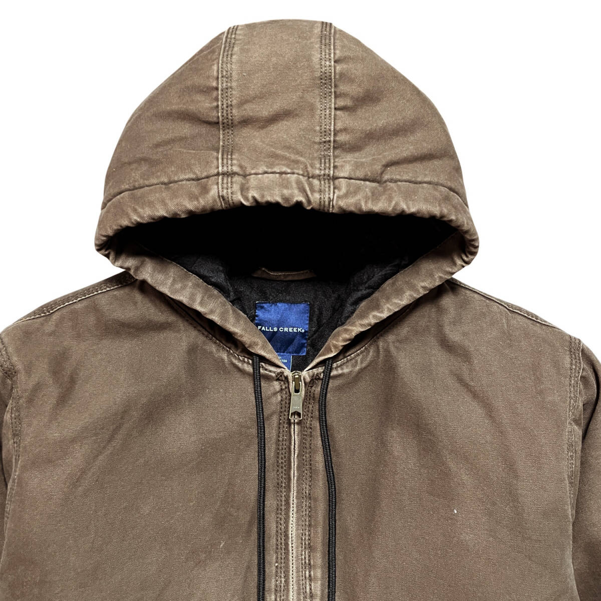 USA 古着 FALLS CREEK ヴィンテージ ダックコットン アクティブジャケット ワークジャケット ダックパーカ ブラウン メンズM AK0331_画像3