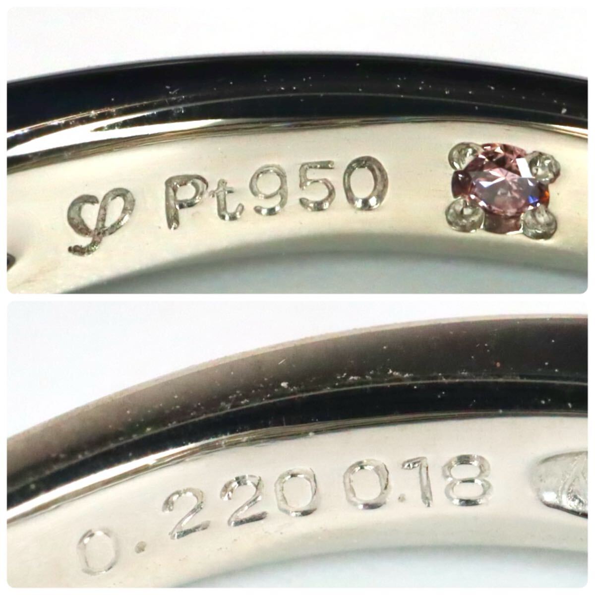 【売り切り】Pt950!!0.220/0.18ct!!アイプリモ◆天然ダイヤモンドリング◆N約4.2g 約8号 #8 diamond 指輪 ジュエリー jewelry EE8/EF2 X780_画像5