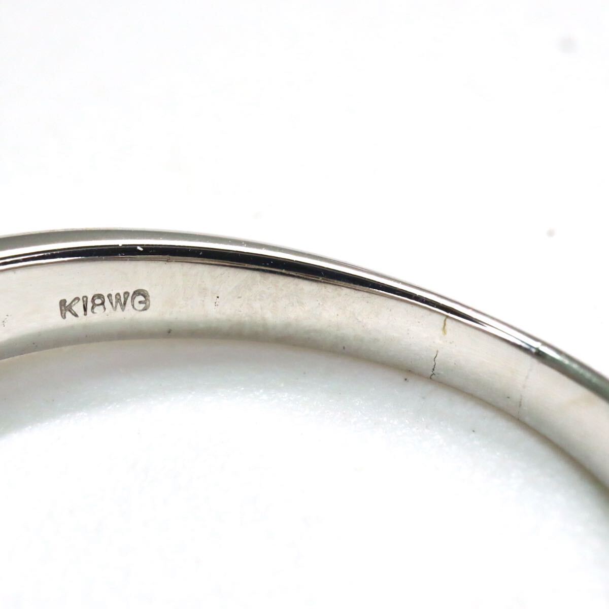 K18WG!!0.70/0.50ct!!◆天然ブラックダイヤモンド/天然ダイヤモンドリング◆D 約4.4g 約13号 #13 black diamond 指輪 ring EF7/EG2 X897_画像7