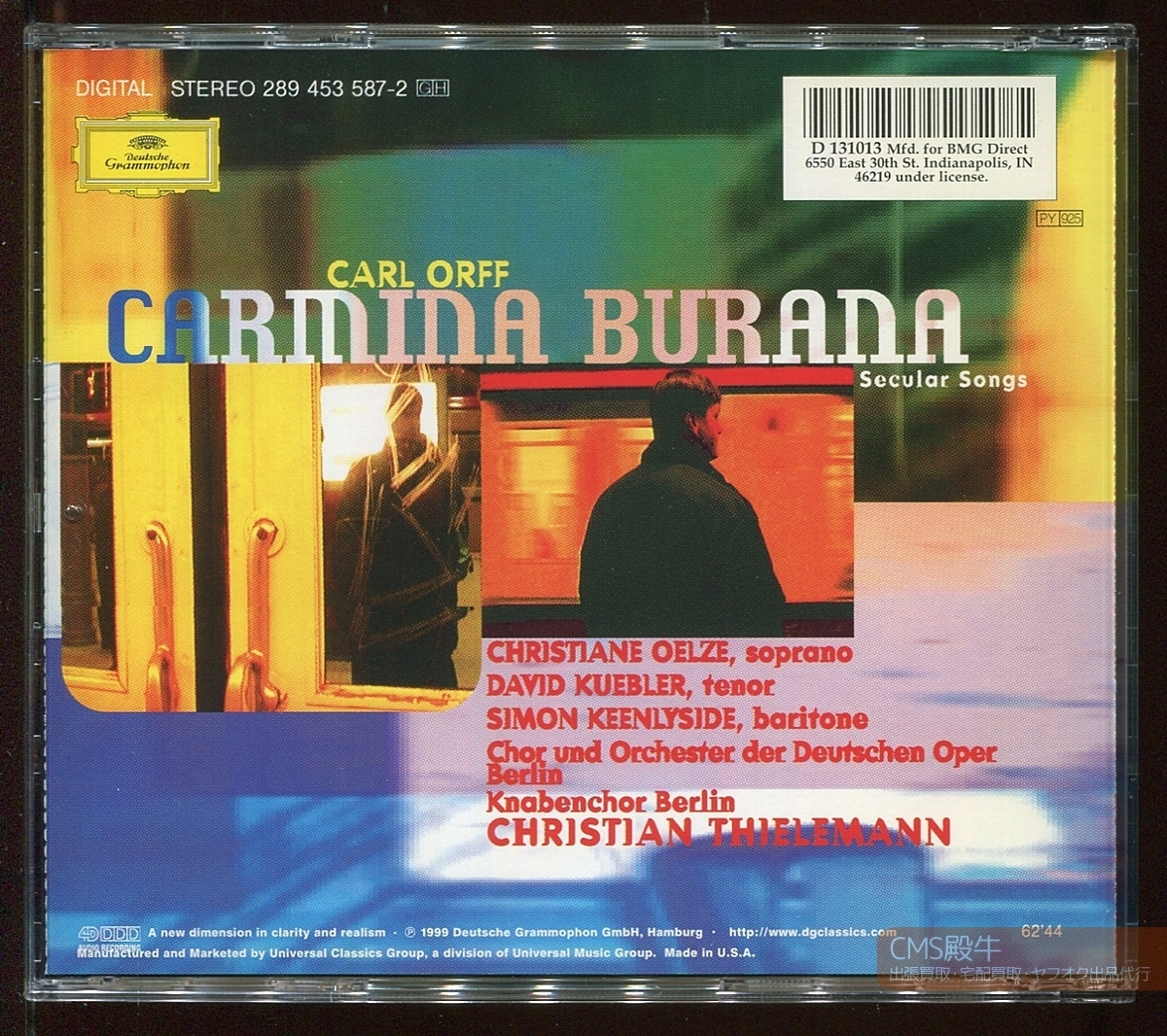 CMS2510-279>DG┃ティーレマン&ベルリン・ドイツ・オペラ管/オルフ:世俗カンタータ「カルミナ・ブラーナ」1998年録音_画像2