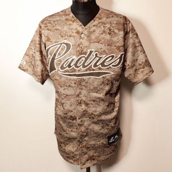 USA製 パドレス マジェスティック レプリカユニフォーム S デジタルカモ ベースボールシャツ MLB SAN DIEGO PADRES_画像2