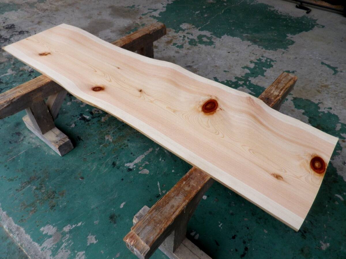 長184*幅38-49*厚3.7　桧72の木材木工材,一枚板自然木無垢材ＤＩＹ　テーブル天板　ヒノキ_画像7