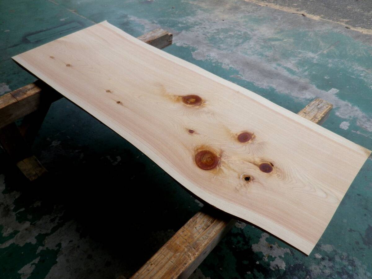 長157*幅47-57*厚3.6　桧76の木材木工材,一枚板自然木無垢材ＤＩＹ　テーブル天板　ヒノキ_画像8