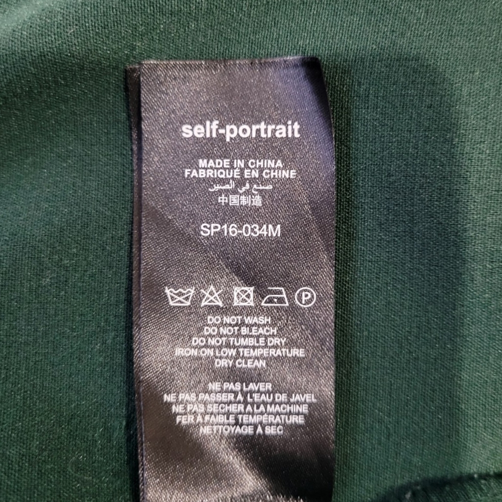 self-portrait セルフポートレイト ロングワンピース レース フリル フレア ケープ グリーン×ブラック Sサイズ オケージョン 結婚式_画像9