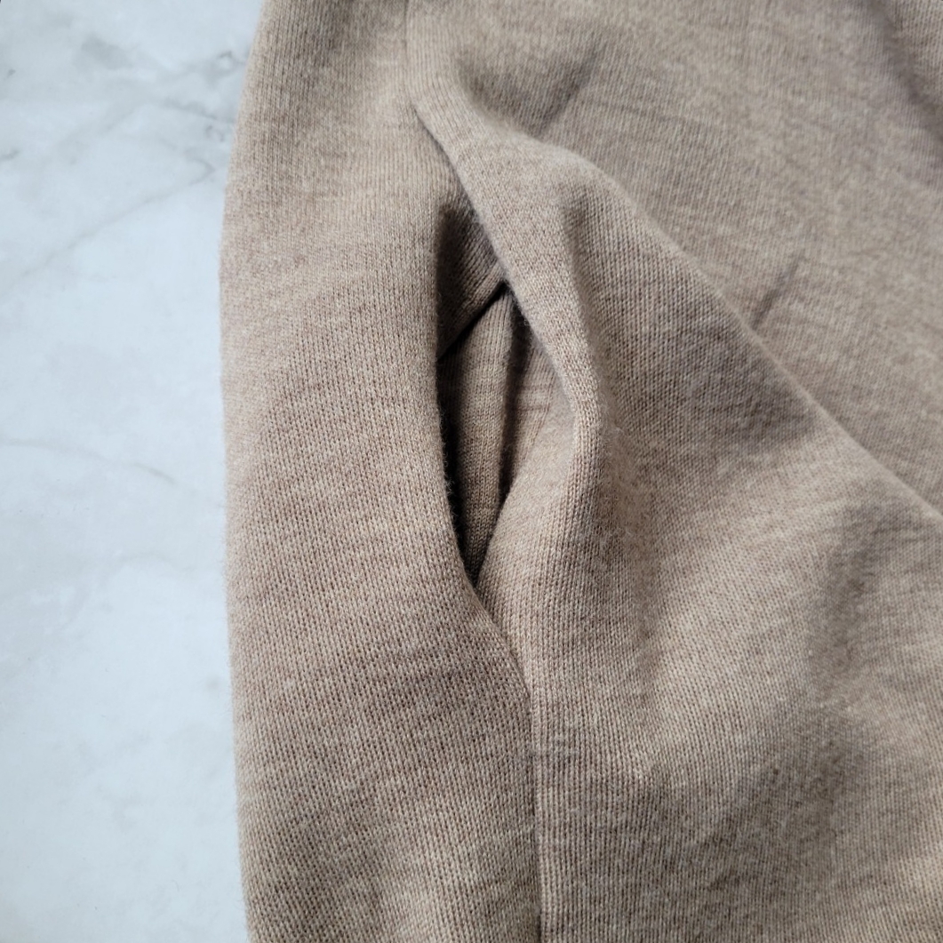 自由区 オンワード樫山 ショールカラー ロングカーディガン カーディガン 羽織り ベージュウール イタリア生地　サイズM_画像4