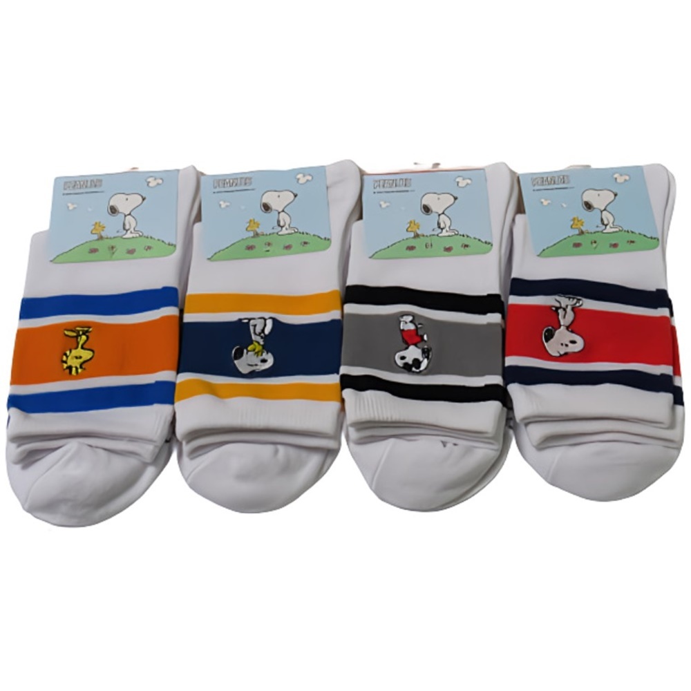 スヌーピー刺繍 柄ソックス 4足セット+スヌーピー 柄マスク 4枚セット レディース ガール size 約20-24cm 綿混素材 SNOOPY_画像4