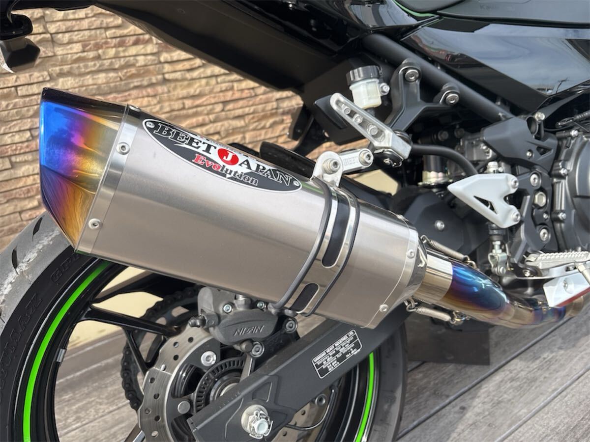 【中古】BEET NASSERT Evolution Type II フルエキゾーストマフラー TI/TI Ninja400 EX400G 2BL-EX400G 8BL-EX400L カワサキ_画像9