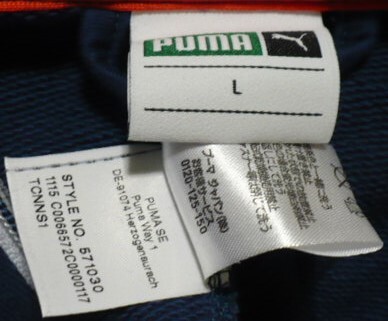 PUMA【プーマジャパン(株)】製フーデッドスウェットジャケット(星柄フルジップパーカー)L ネイビー 571030_画像2