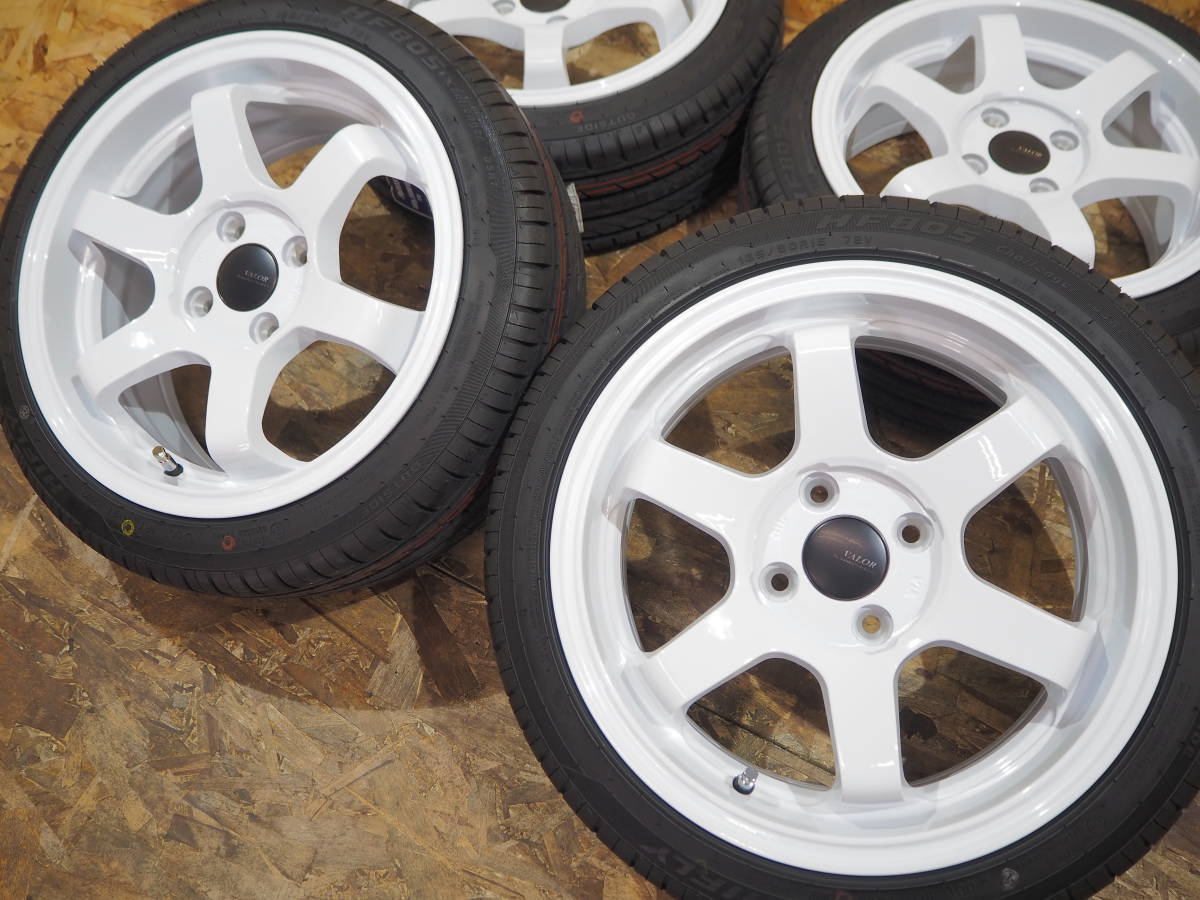 ★逆ゾリ★165/50R15 6.5J+38 4H100 人気6本スポーク 軽量 深リム 引っ張り 新品タイヤホイールSET1台分 ALTO EVERY SPACIA 軽カスタム 白_画像4