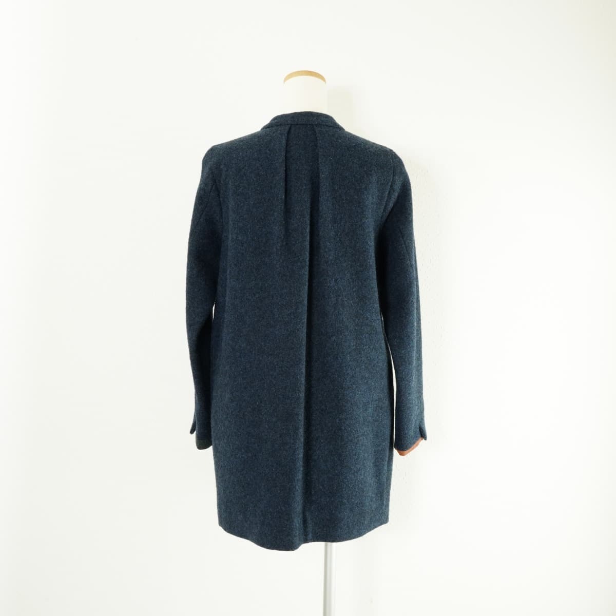 pallas palace パラスパレス ウール チェスターコート アウター ネルーカラー 紺_画像2