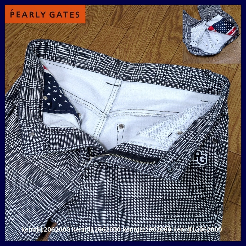 限定完売 定価28,600円 正規品 パーリーゲイツ PEARLY GATES グレンチェック 暖か 裏起毛 パワフルコットン ストレッチ パンツ Saiz 4 M_画像8