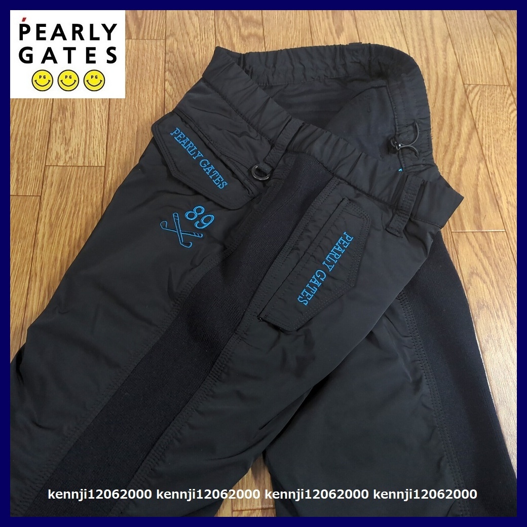 限定完売 定価30,800円 正規品 パーリーゲイツ PEARLY GATES 極寒も暖か 裏起毛 楽々ウエストゴム入 防寒 蓄熱 撥水 パンツ 黒 Saiz 3 SM_画像1