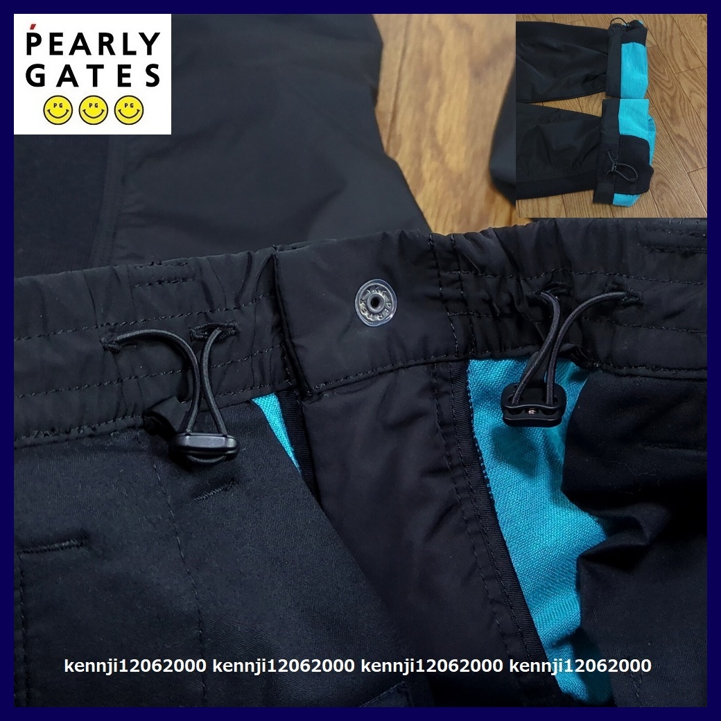 限定完売 定価30,800円 正規品 パーリーゲイツ PEARLY GATES 極寒も暖か 裏起毛 楽々ウエストゴム入 防寒 蓄熱 撥水 パンツ 黒 Saiz 3 SM_画像5