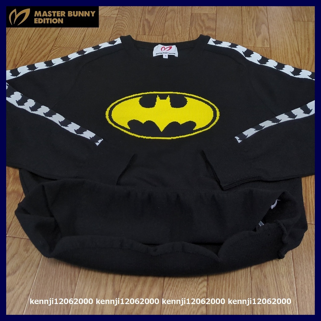 限定完売 定価30800円 正規品 日本製 マスターバニーエディション MBE TOUR-M BATMAN バットマン コラボ 暖か ウール セーター 黒 Saiz 4 M_画像6