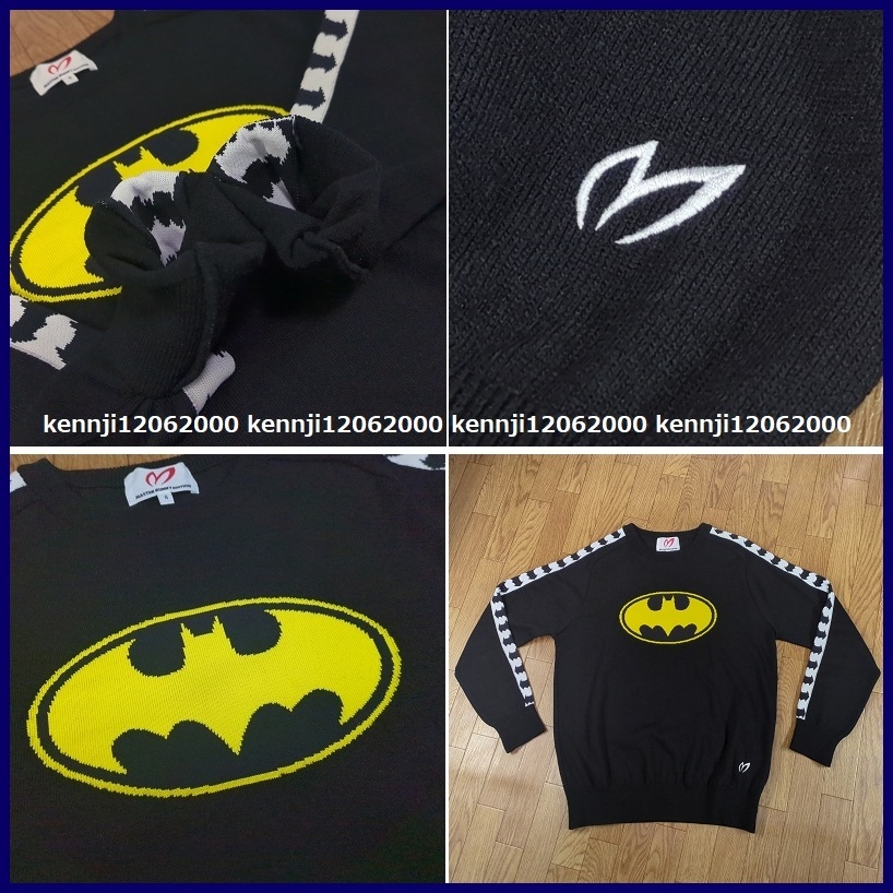 限定完売 定価30800円 正規品 日本製 マスターバニーエディション MBE TOUR-M BATMAN バットマン コラボ 暖か ウール セーター 黒 Saiz 4 M_画像8