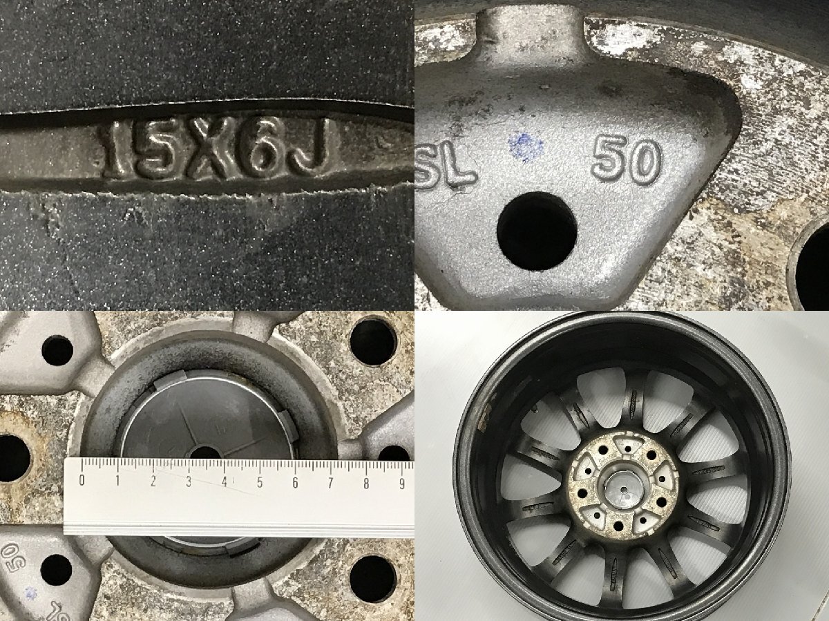 ◎傷少美品 軽量 15inc 6J +50 114.3/5H 4本 検) ノア VOXY セレナ ステップワゴン ヤリスクロス プリウスα フリード エスクァイア MAZDA3_画像9