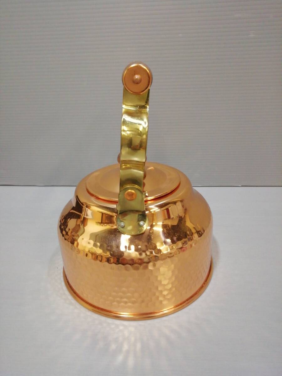 あ//H0664 【未使用・保管品】 フランセシリーズ　銅製ケットル　2.０L（鎚目）キングカパー_画像3