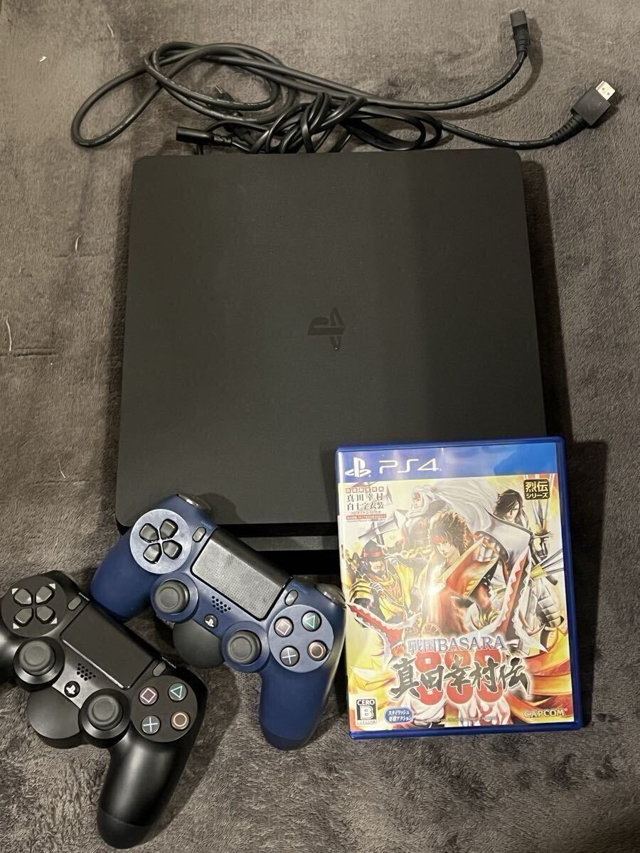 SONY PlayStation4 ジェットブラック CUH-2100A 500GBブラック 初期化済み コントローラー 2つ背面パッドあり＋ソフトおまけ_画像1